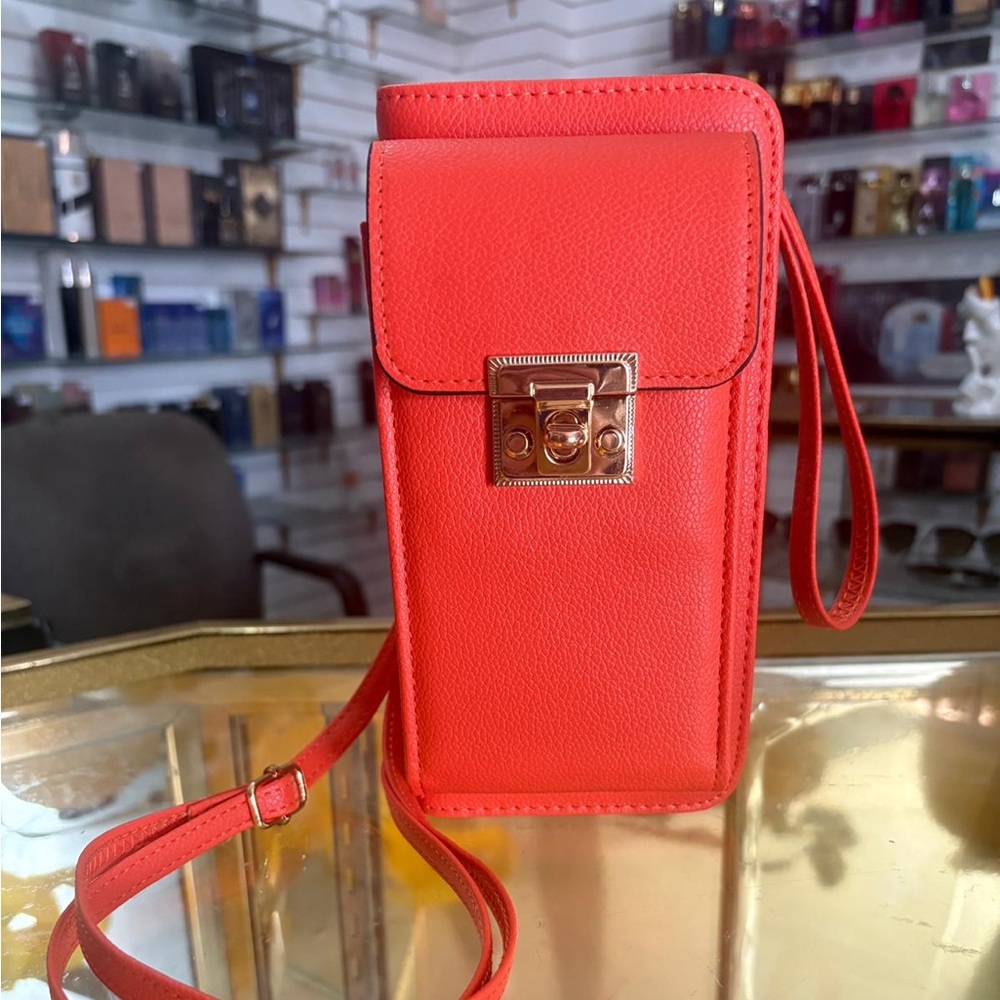 Vibrant Orange Crossbody Phone Bag